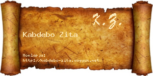 Kabdebo Zita névjegykártya