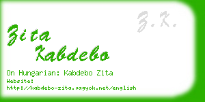 zita kabdebo business card